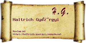 Haltrich Györgyi névjegykártya